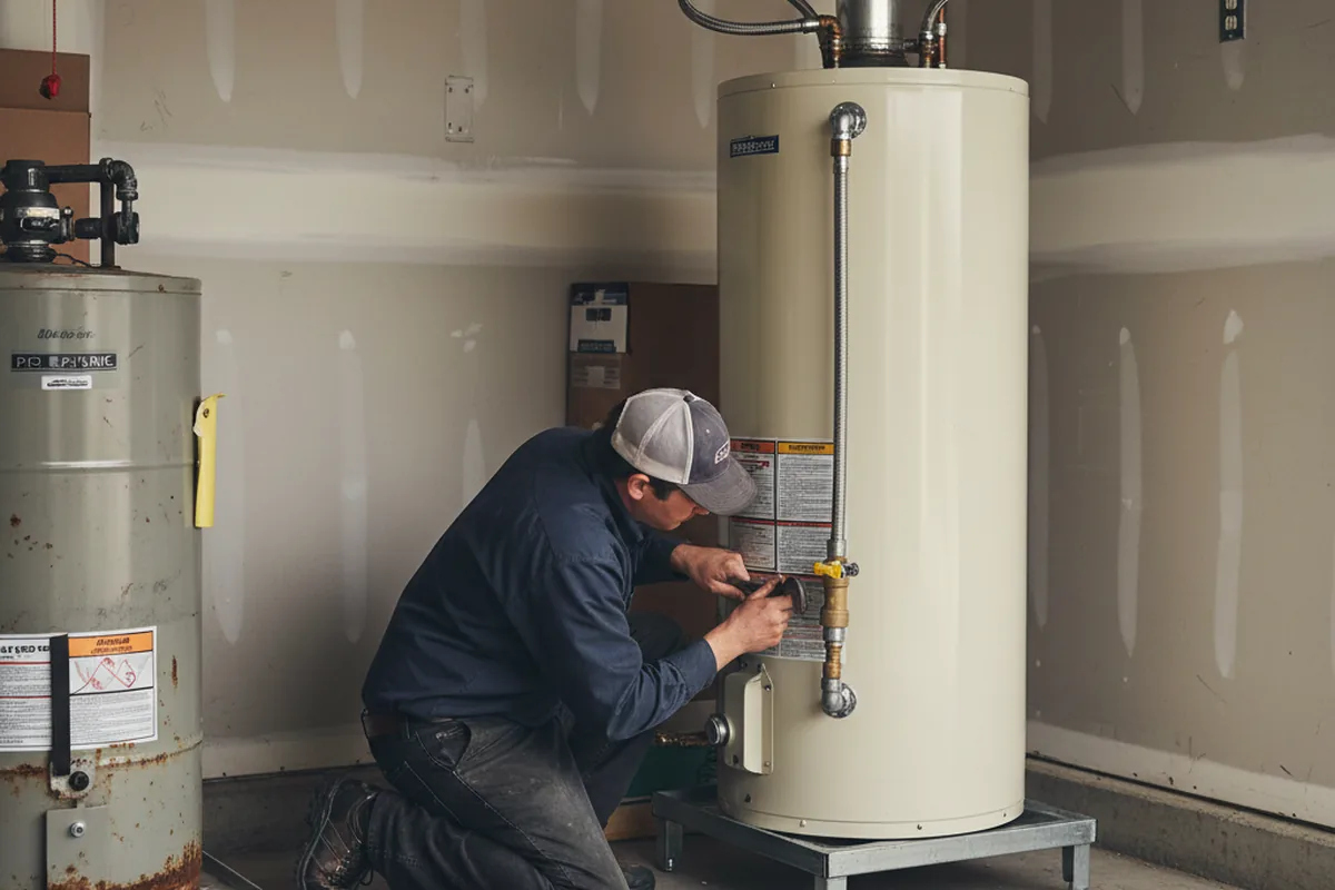 Water heater and shutoff valve replacement in Ewing