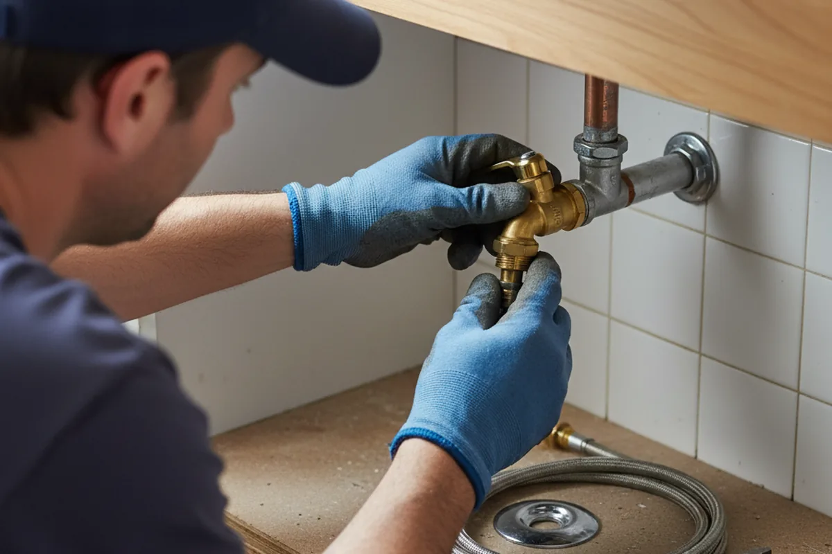 Shutoff valve and fitting work during Emergency Plumbing in Ewing
